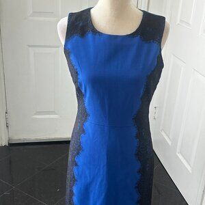 Chetta B Blue & Black Lace Sheath Dress – Size 8 💙